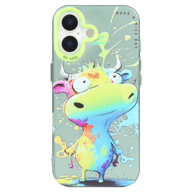 Animal Pattern Oil Painting Series PC + TPU Phone Case, For iPhone 16 Plus