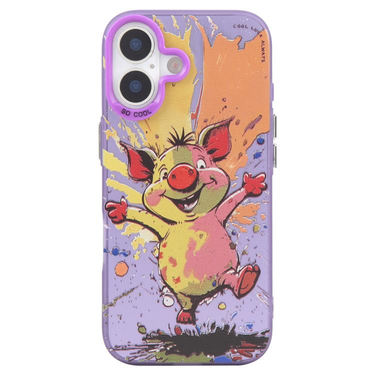 Animal Pattern Oil Painting Series PC + TPU Phone Case, For iPhone 16 Plus