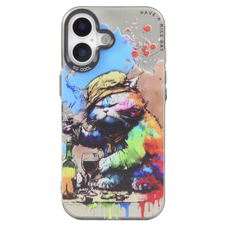 Animal Pattern Oil Painting Series PC + TPU Phone Case, For iPhone 16 Plus