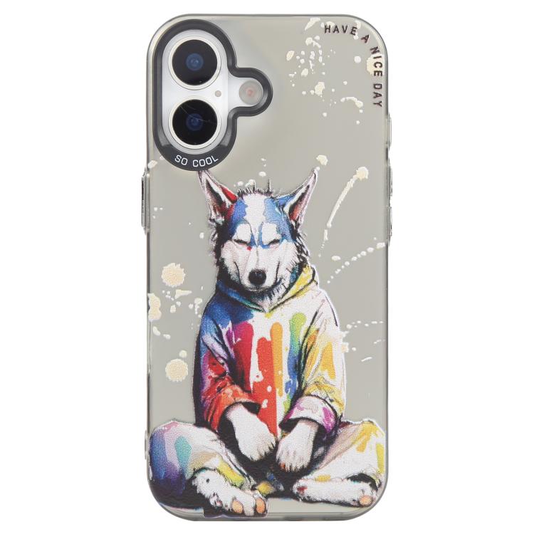 Animal Pattern Oil Painting Series PC + TPU Phone Case, For iPhone 16 Plus