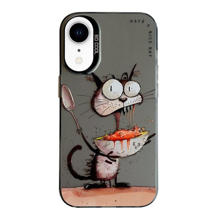 Animal Pattern Oil Painting Series PC + TPU Phone Case, For iPhone XR