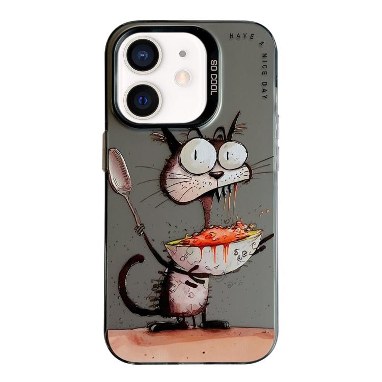 Animal Pattern Oil Painting Series PC + TPU Phone Case, For iPhone 12 mini
