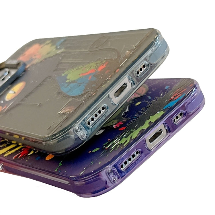 For iPhone 13 Pro Animal Pattern Oil Painting Series PC  TPU Phone Case(Wrath Duck)