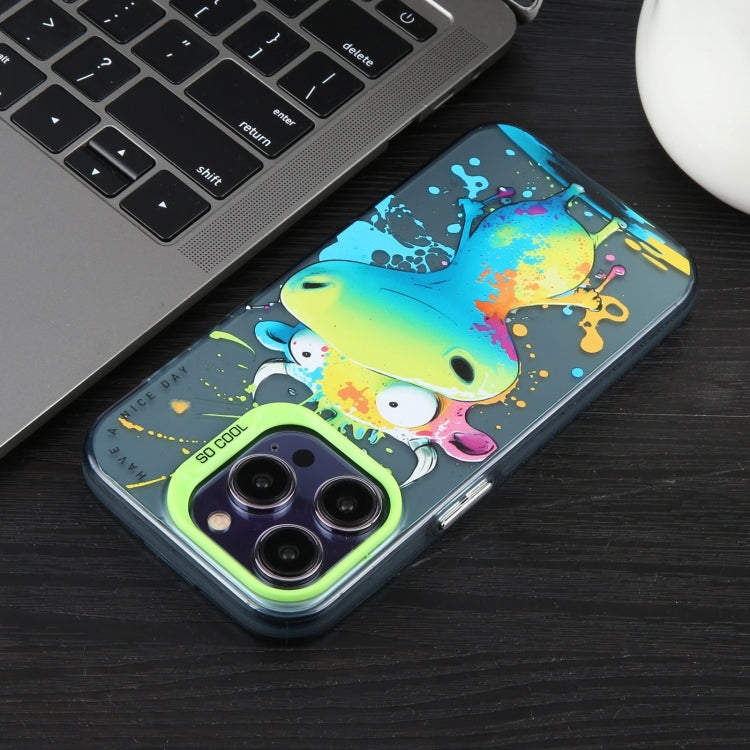 For iPhone 13 Animal Pattern Oil Painting Series PC  TPU Phone Case(Angry Duck)