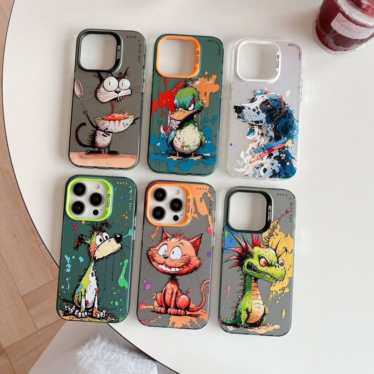 For iPhone 12 Pro Animal Pattern Oil Painting Series PC  TPU Phone Case(Happy Pig)