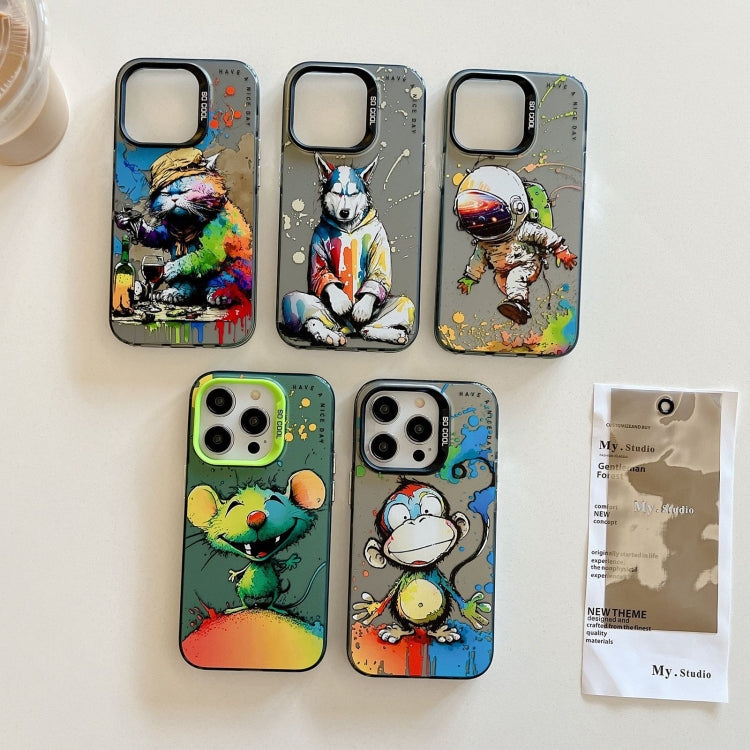 Animal Pattern Oil Painting Series PC + TPU Phone Case, For iPhone 15 Pro