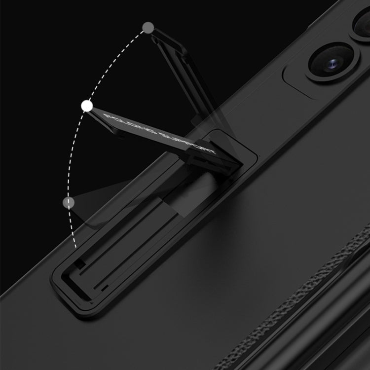For Samsung Galaxy Z Fold5 GKK Full Coverage Magnetic Fold Hinge Phone Case with Pen Slots(Silver)