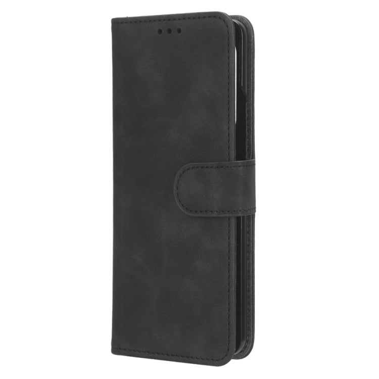 For Samsung Galaxy Z Fold5 Skin Feel Magnetic Flip Leather Phone Case(Black)