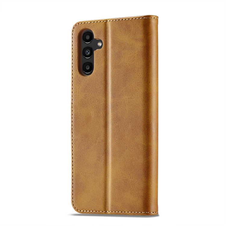 For Samsung Galaxy S23 FE 5G LC.IMEEKE Calf Texture Leather Phone Case(Brown)