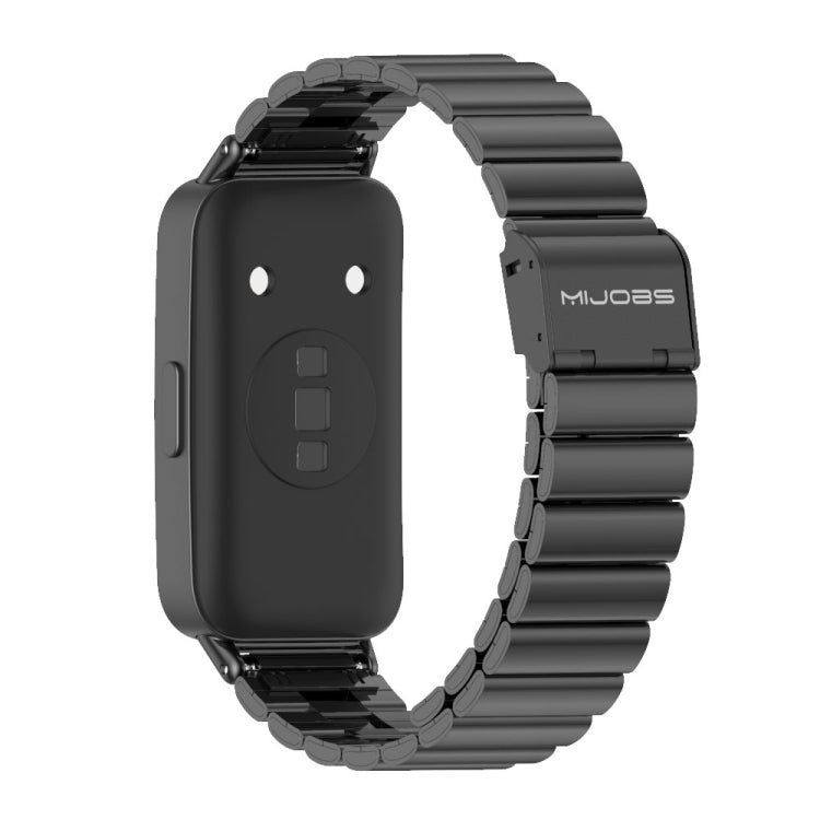 Mijobs Bamboo Buckle Stainless Steel Watch Band, For Huawei Band 8 / 9 / 10