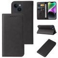 For iPhone 15 Magnetic Closure Leather Phone Case(Black)