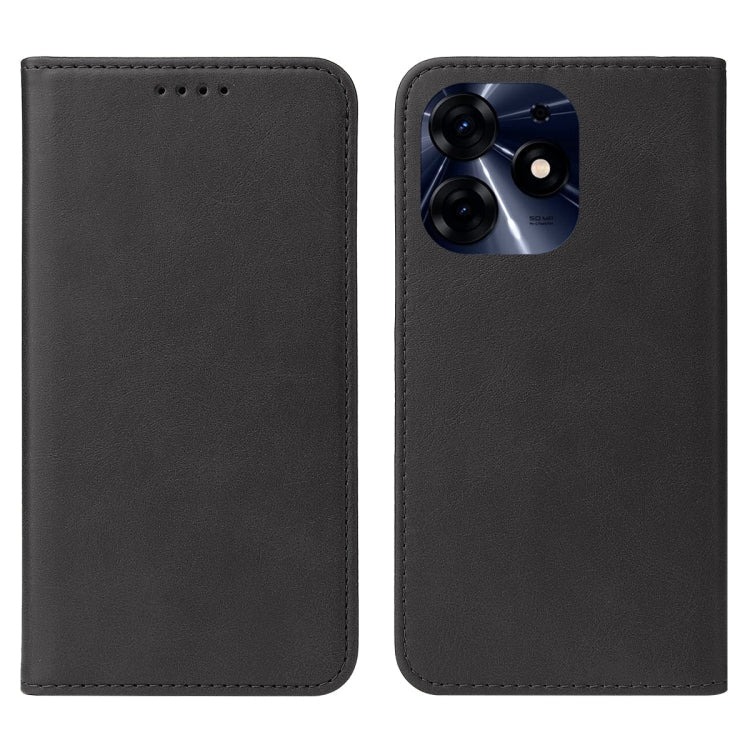 For Tecno Spark 10 Pro Magnetic Closure Leather Phone Case(Black)