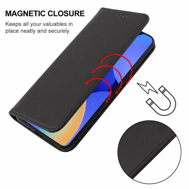 For Tecno Spark 10 Pro Magnetic Closure Leather Phone Case(Black)