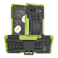 For Google Pixel 7a Tire Texture TPU  PC Phone Case with Holder(Green)