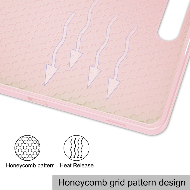 For Samsung Galaxy Tab S9+ 3-Fold Pure Color TPU Smart Leather Tablet Case with Pen Slot(Pink)
