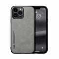 For iPhone 15 Pro Max Skin Feel Magnetic Leather Back Phone Case(Light Grey)