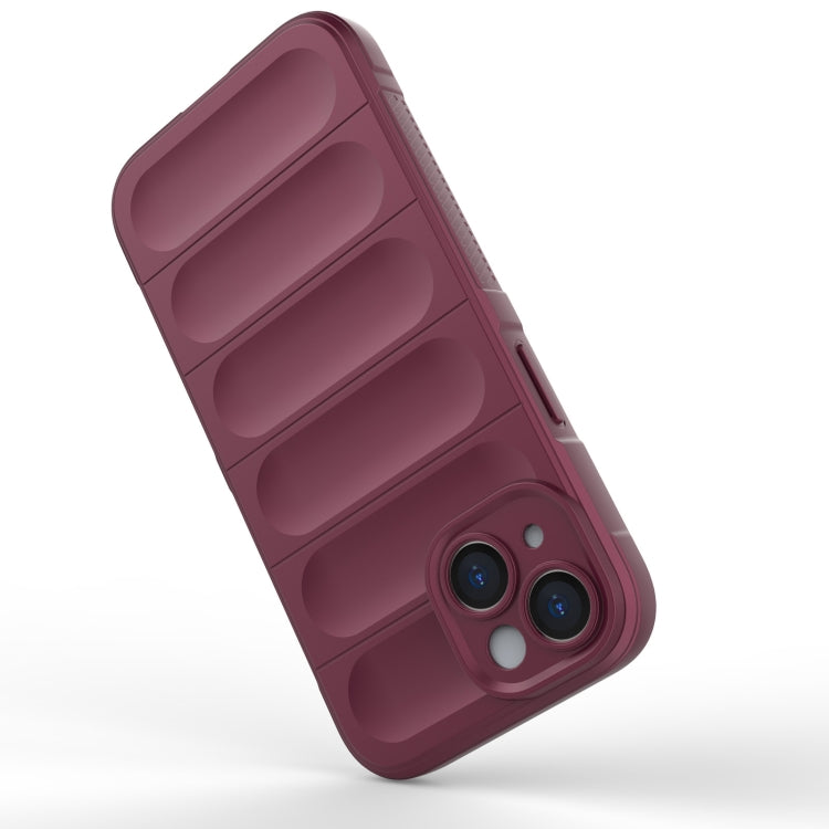 For iPhone 15 Magic Shield TPU + Flannel Phone Case(Light Blue)