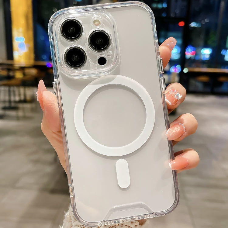For iPhone 15 Pro Space MagSafe Acrylic Hybrid TPU Phone Case(Transparent)