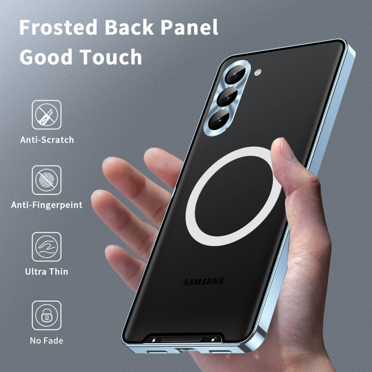 For Samsung Galaxy S23 FE 5G MagSafe Magnetic Frosted Metal Phone Case(Blue)