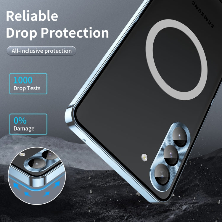 For Samsung Galaxy S23 FE 5G MagSafe Magnetic Frosted Metal Phone Case(Blue)
