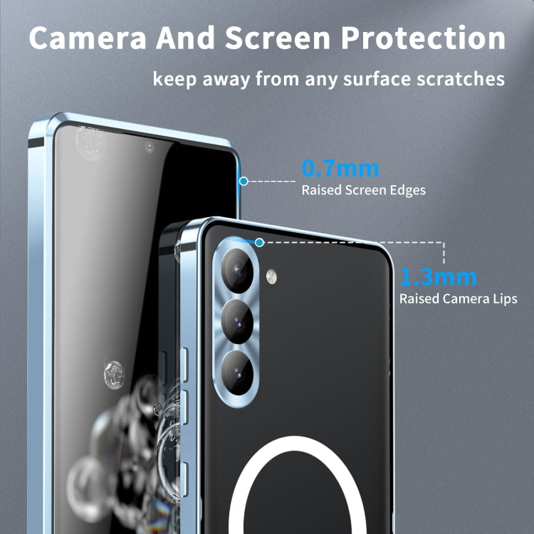 For Samsung Galaxy S23 FE 5G MagSafe Magnetic Frosted Metal Phone Case(Blue)