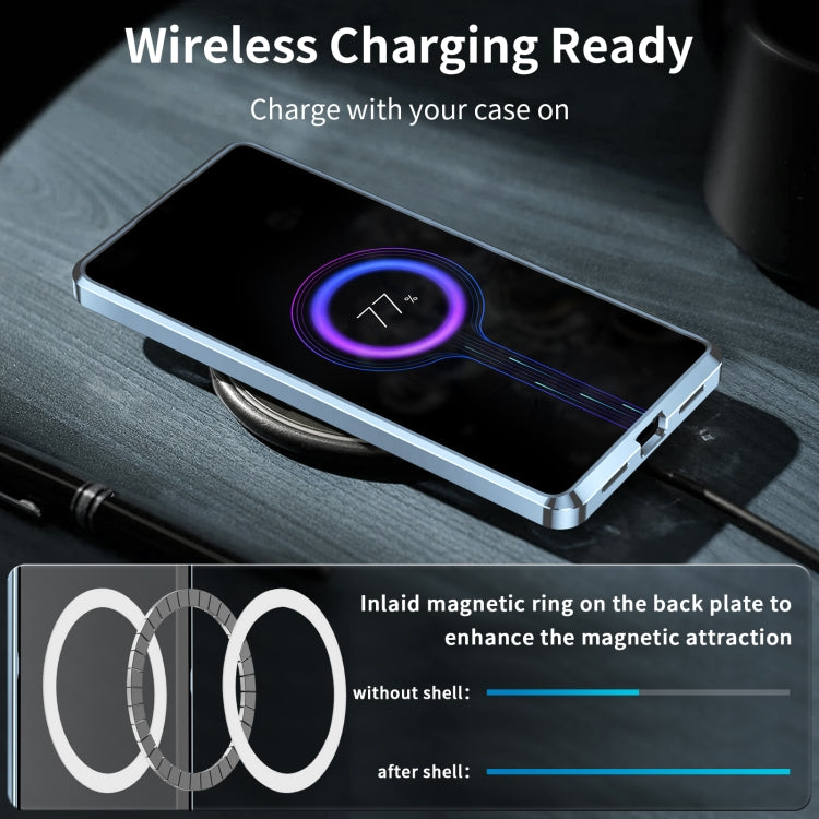 For Samsung Galaxy S23 FE 5G MagSafe Magnetic Frosted Metal Phone Case(Blue)