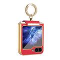 Colorful PU Phone Case with Ring Holder, For Samsung Galaxy Z Flip7 FE / Flip6, For Samsung Galaxy Z Flip7 5G, For Samsung Galaxy Z Flip5