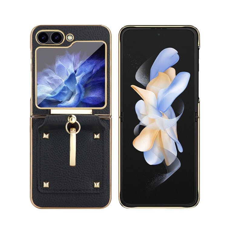 Colorful PU Phone Case with Ring Holder, For Samsung Galaxy Z Flip7 FE / Flip6, For Samsung Galaxy Z Flip7 5G, For Samsung Galaxy Z Flip5