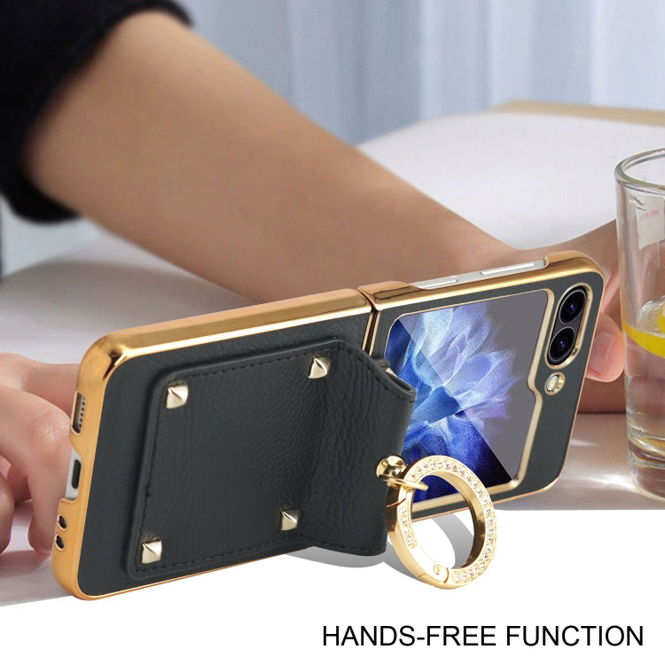 Colorful PU Phone Case with Ring Holder, For Samsung Galaxy Z Flip7 FE / Flip6, For Samsung Galaxy Z Flip7 5G, For Samsung Galaxy Z Flip5