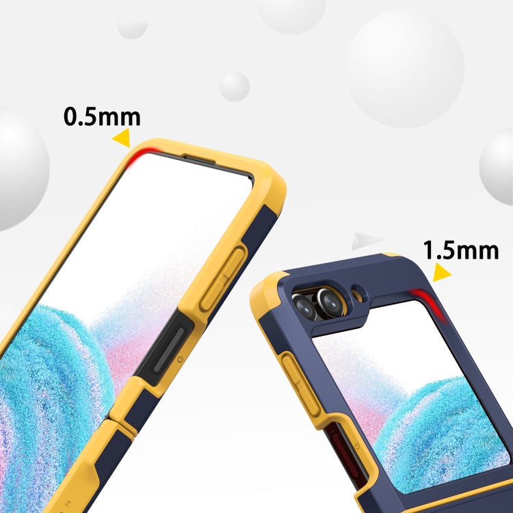 For Samsung Galaxy Z Flip5 SGP Armor 2 in 1 Color Contrast TPU Hybrid PC Phone Case(Blue)