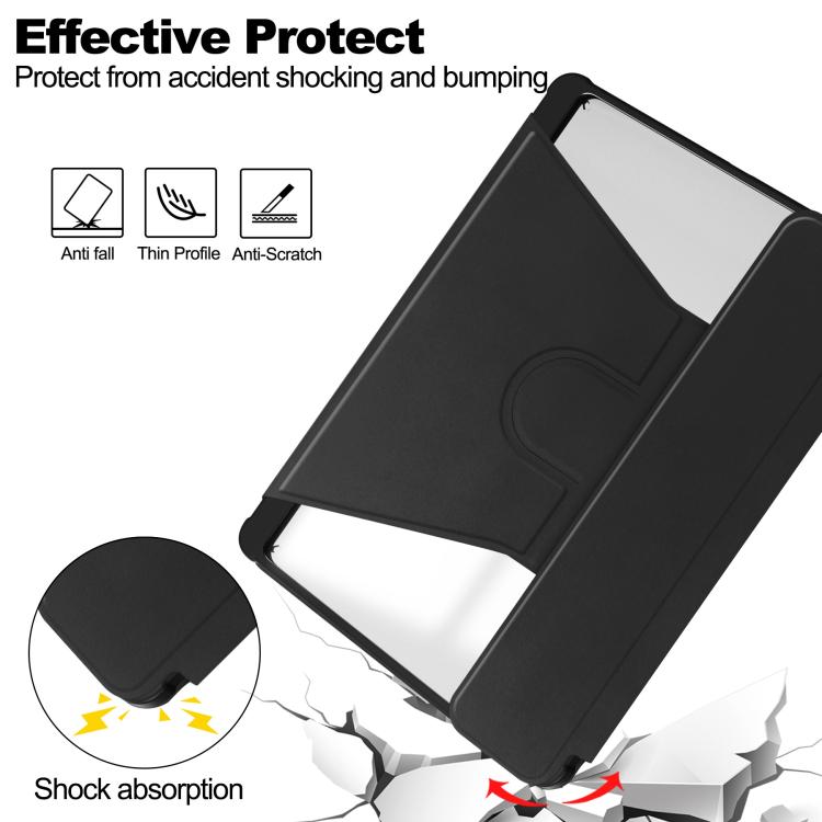 360 Rotation Transparent Smart Leather Case with Keyboard, For Samsung Galaxy Tab A11+, For Samsung Galaxy Tab S9 FE / S10 FE, For Samsung Galaxy Tab S9 FE+ / S10+, For Samsung Galaxy Tab A9+