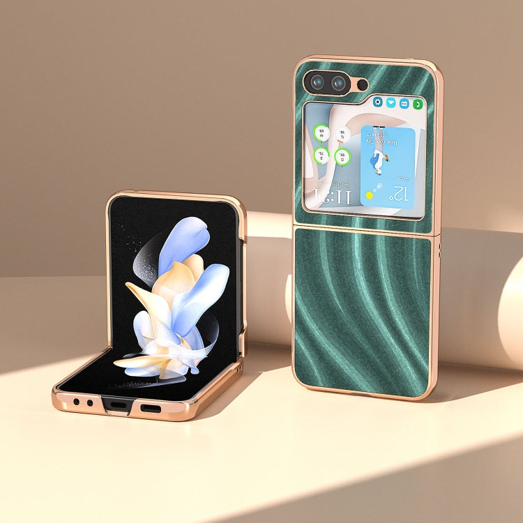 For Samsung Galaxy Z Flip5 Nano Electroplating Galactic Pattern Protective Phone Case(Green)