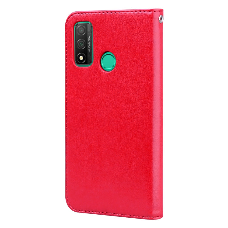 For Huawei P Smart 2020 Rose Embossed Horizontal Flip PU Leather Case with Holder & Card Slots & Wallet(Red)