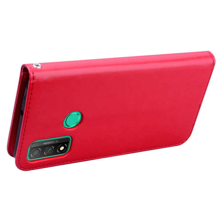 For Huawei P Smart 2020 Rose Embossed Horizontal Flip PU Leather Case with Holder & Card Slots & Wallet(Red)