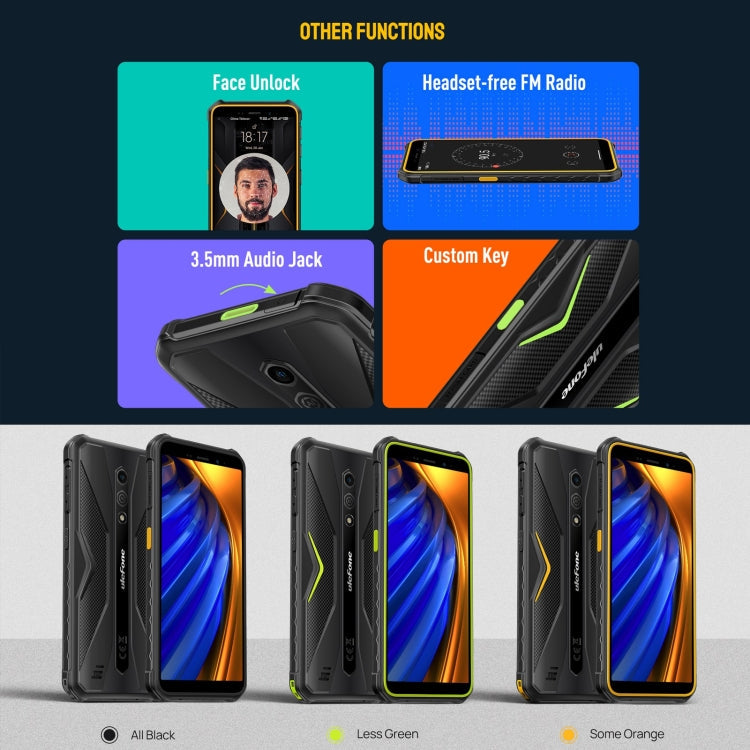 Ulefone Armor X12 Pro, 4GB+64GB, IP68/IP69K Rugged Phone, 5.45 inch Android 13 MediaTek Helio G36 Octa Core, Network: 4G, NFC(Less Green)