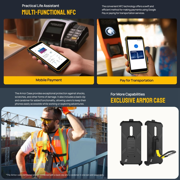 Ulefone Armor X12 Pro, 4GB+64GB, IP68/IP69K Rugged Phone, 5.45 inch Android 13 MediaTek Helio G36 Octa Core, Network: 4G, NFC(All Black)