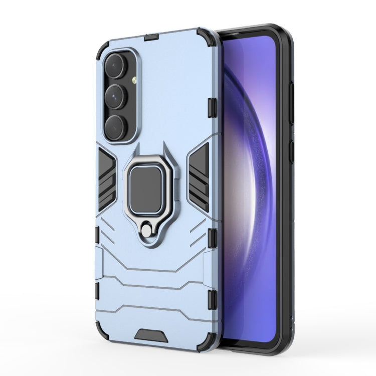 For Samsung Galaxy A55 5G PC + TPU Shockproof Protective Phone Case with Magnetic Ring Holder(Navy Blue)