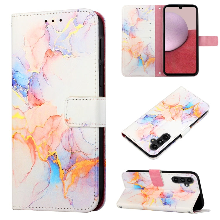 For Samsung Galaxy A25 5G PT003 Marble Pattern Flip Leather Phone Case(Galaxy Marble White LS004)