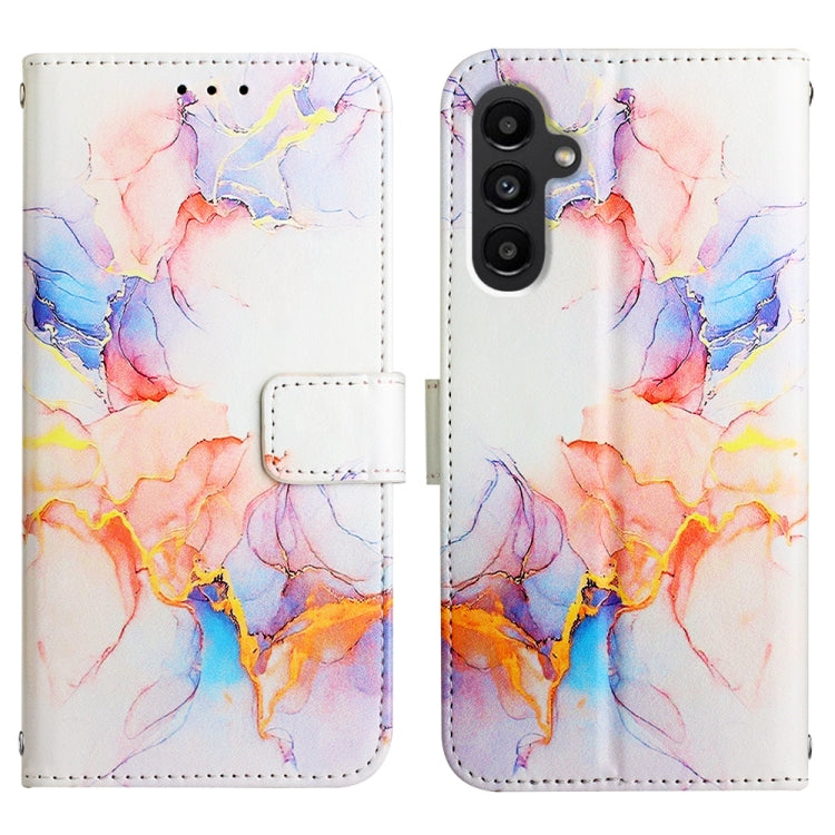 For Samsung Galaxy A25 5G PT003 Marble Pattern Flip Leather Phone Case(Galaxy Marble White LS004)