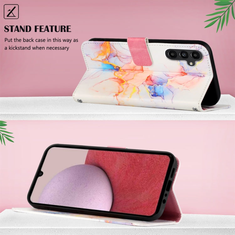For Samsung Galaxy A25 5G PT003 Marble Pattern Flip Leather Phone Case(Galaxy Marble White LS004)