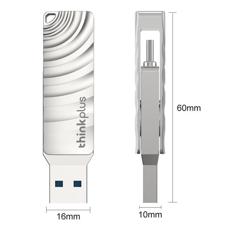Lenovo Thinkplus MU232 USB 3.2 + USB-C / Type-C Dual Head Flash Drive, 64GB, 128GB, 256GB