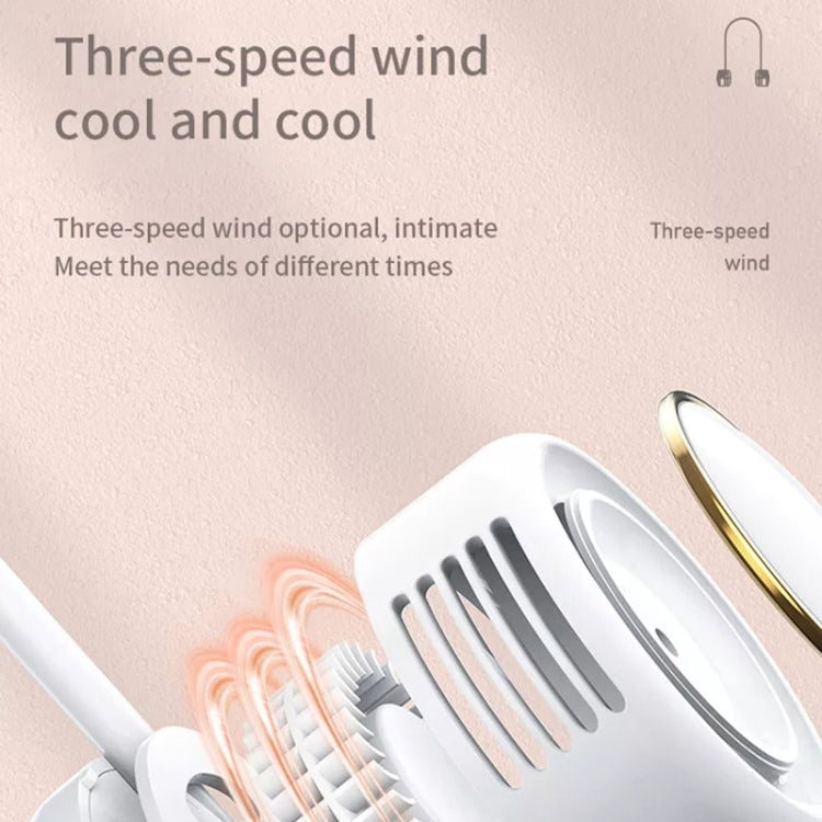 DQ210 Portable Hanging Neck Mute Aroma Diffuser Small Fan(Ice Green)