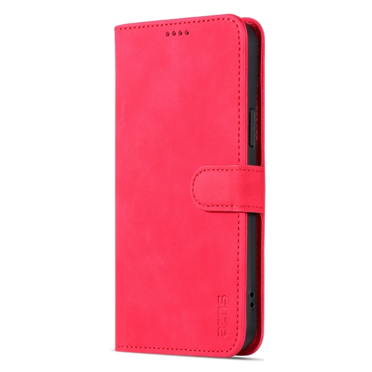 For iPhone 15 AZNS Skin Feel Calf Texture Flip Leather Phone Case(Red)