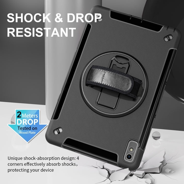 For Lenovo Tab P11 2nd Gen Multifunctional Three Proof Holder Tablet Case(Black)