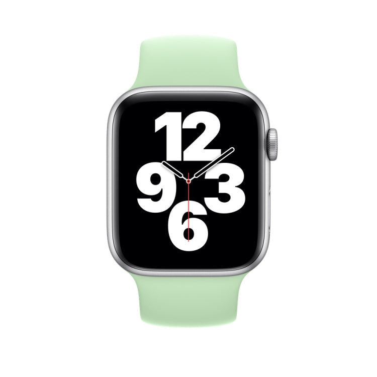 For Apple Watch Series 8&7 41mm / SE 2&6&SE&5&4 40mm / 3&2&1 38mm Solid Color Elastic Silicone Watch Band, Size:M 143mm (Aqua Blue), Size:M 143mm