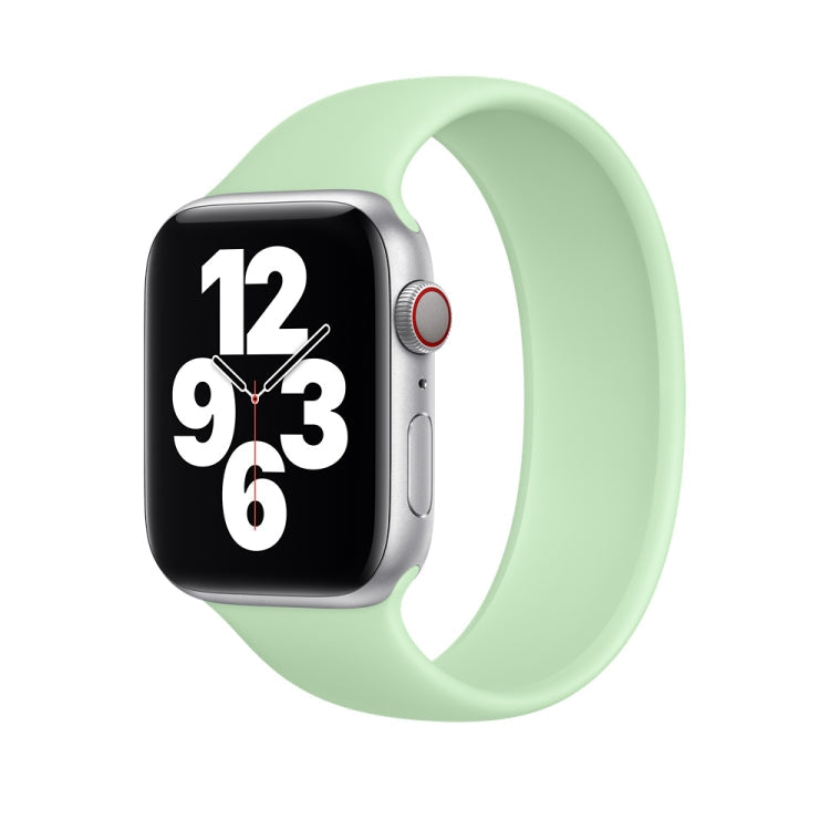 For Apple Watch Series 8&7 41mm / SE 2&6&SE&5&4 40mm / 3&2&1 38mm Solid Color Elastic Silicone Watch Band, Size:M 143mm (Aqua Blue), Size:M 143mm