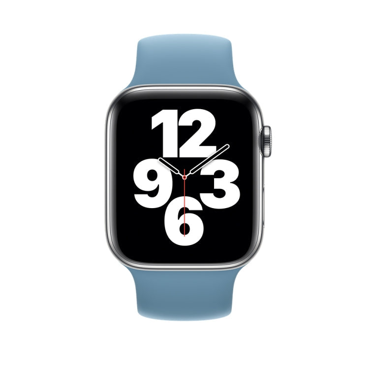 For Apple Watch Series 8&7 41mm / SE 2&6&SE&5&4 40mm / 3&2&1 38mm Solid Color Elastic Silicone Watch Band, Size:L 156mm, Size:L 156mm