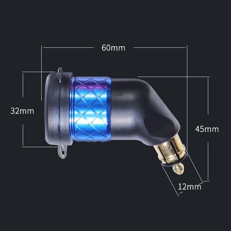 German EU Plug Special Motorcycle Elbow Charger Dual USB Voltmeter 4.2A Charger, Black, Blue, Gold