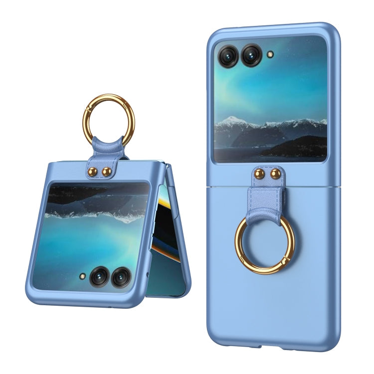 For Motorola Razr 40 Ultra GKK Ultra-thin PC Ring Holder Phone Case(Blue)
