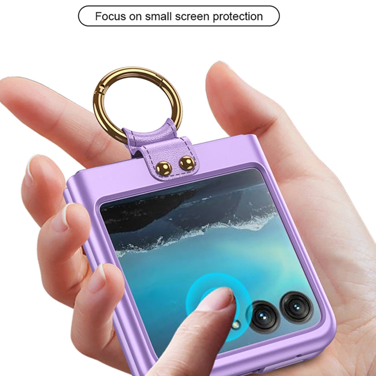For Motorola Razr 40 Ultra GKK Ultra-thin PC Ring Holder Phone Case(Blue)
